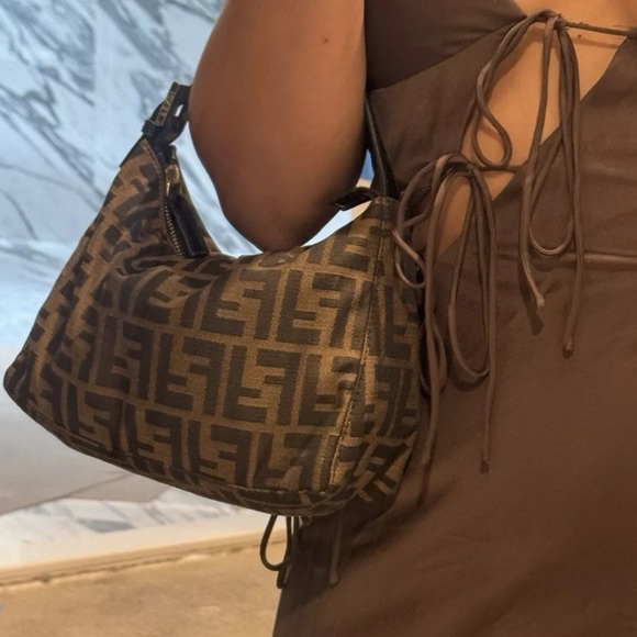 Authentic FENDI Zucca Pattern Hand Bag / Pouch - Picture 3 of 13